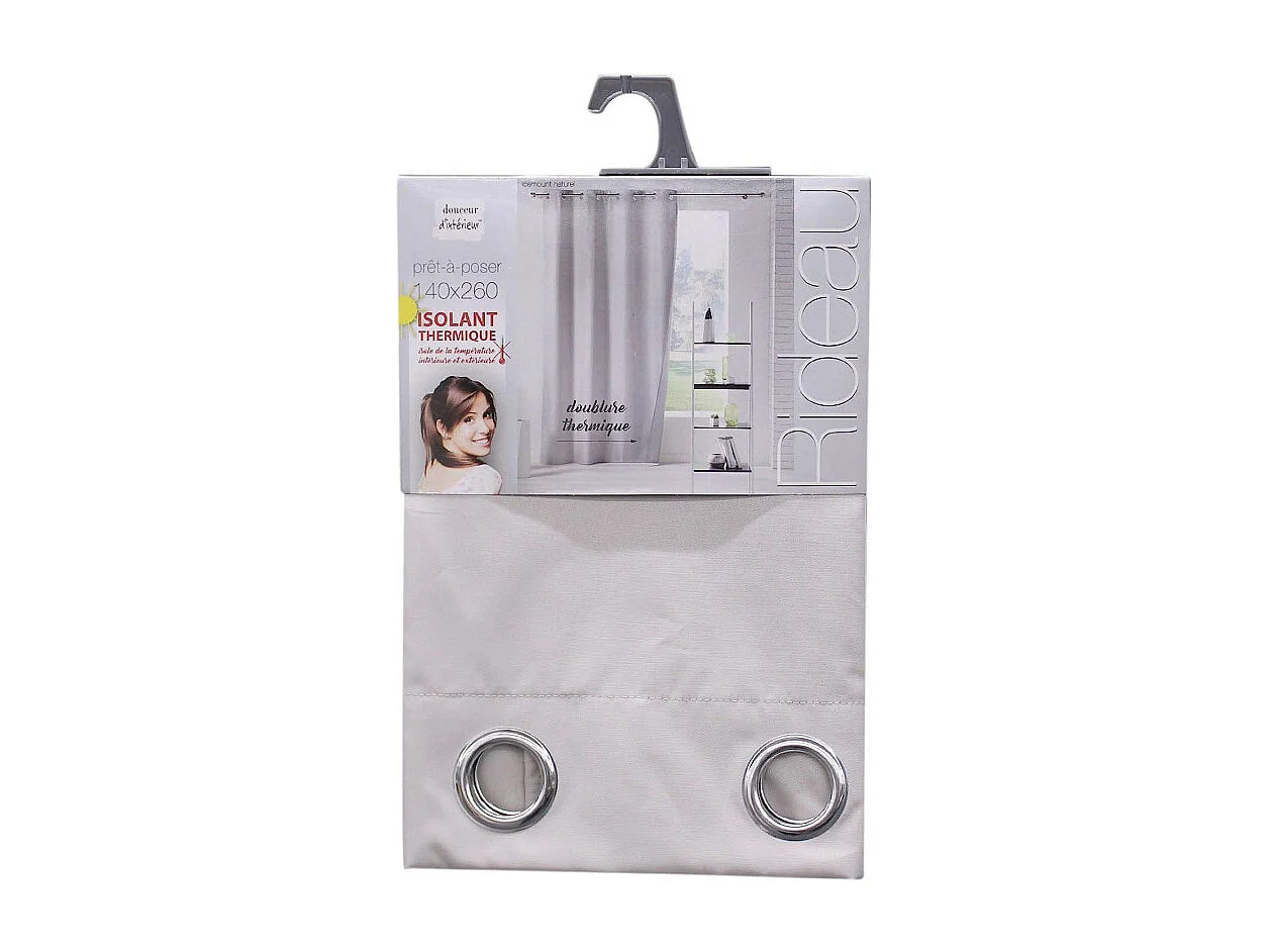 Rideau Isolant à Œillets "Icemount" 140x260cm Naturel