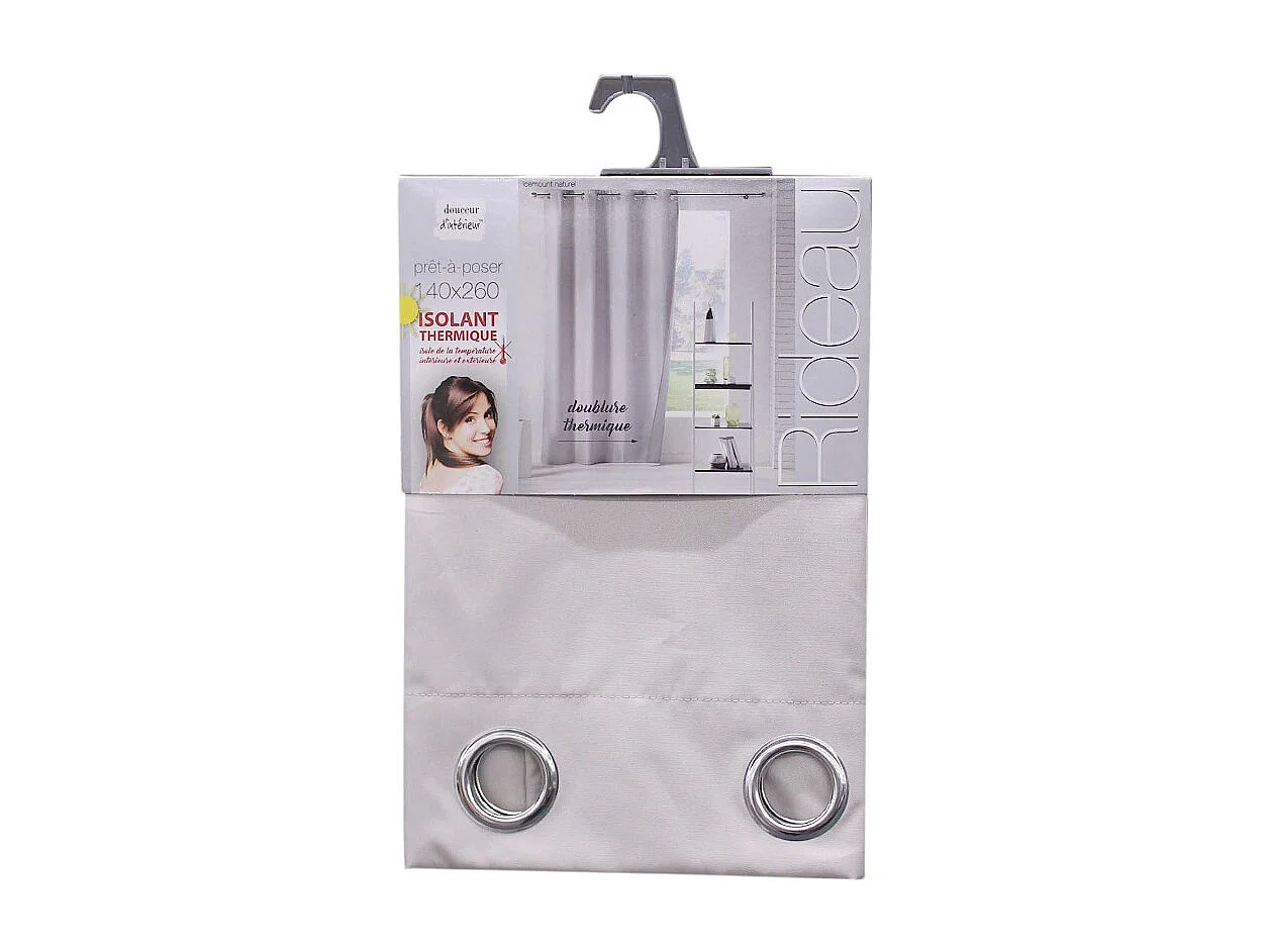 Rideau Isolant à Œillets "Icemount" 140x260cm Naturel