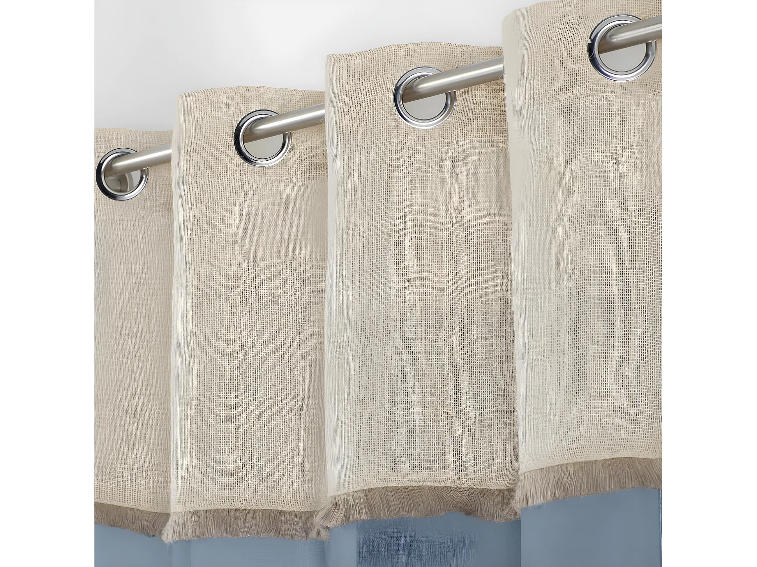 Rideau Voilage à Œillets "Greenybel" 140x240cm Bleu