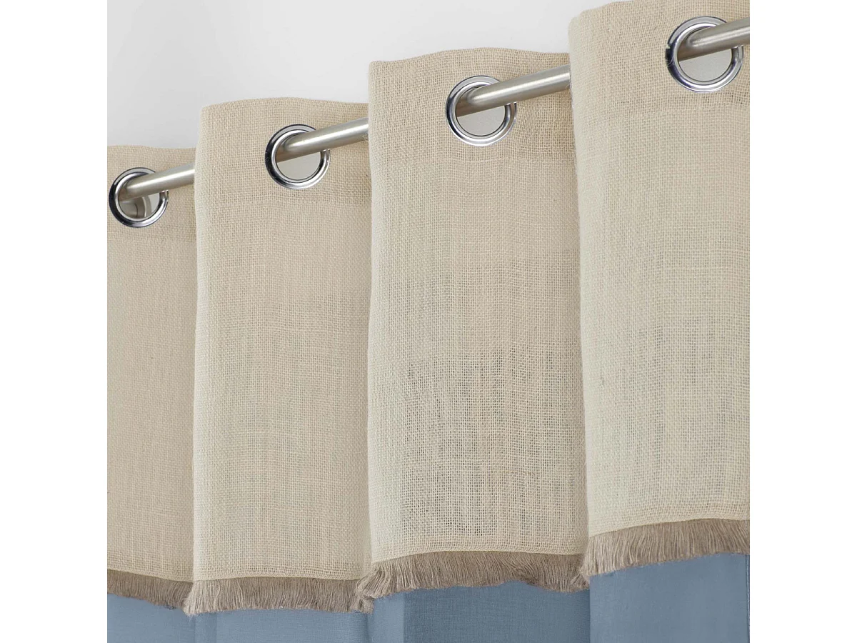 Rideau Voilage à Œillets "Greenybel" 140x240cm Bleu