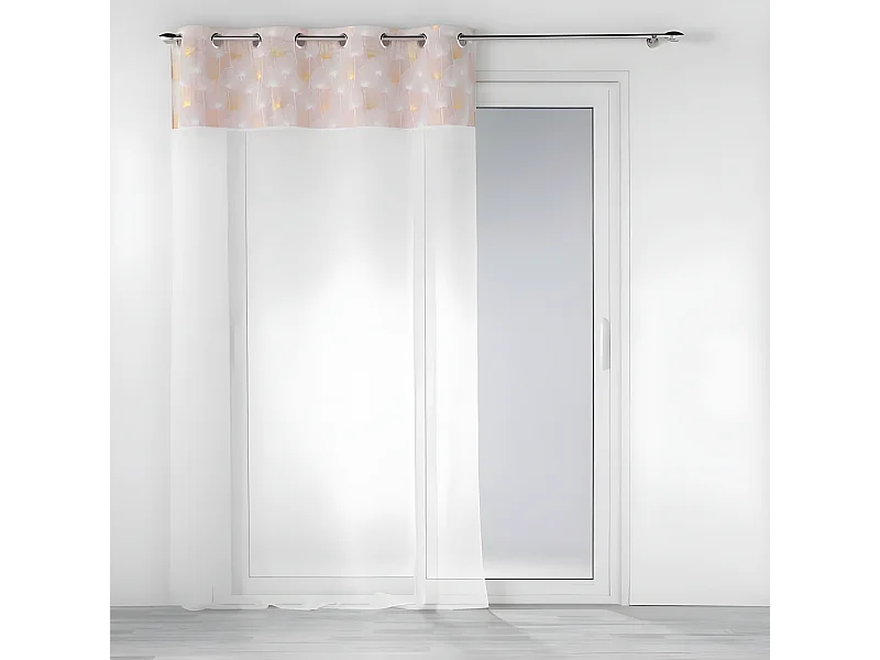 Rideau Voilage à Œillets "Clairine" 140x240cm Rose