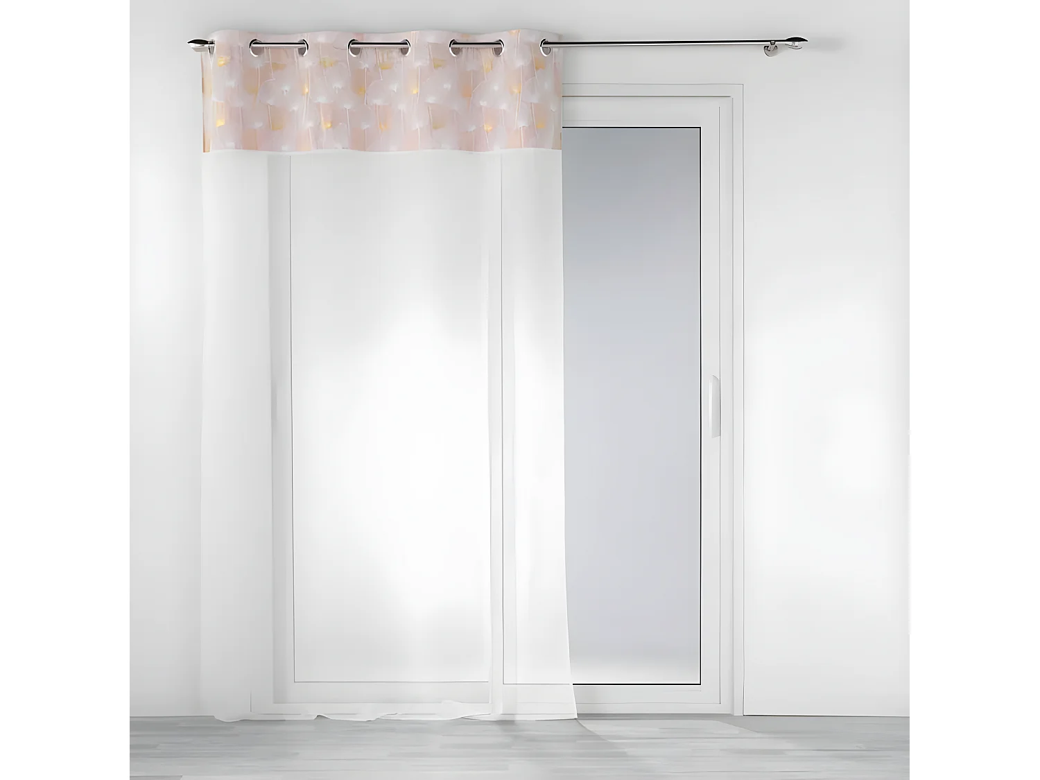 Rideau Voilage à Œillets "Clairine" 140x240cm Rose