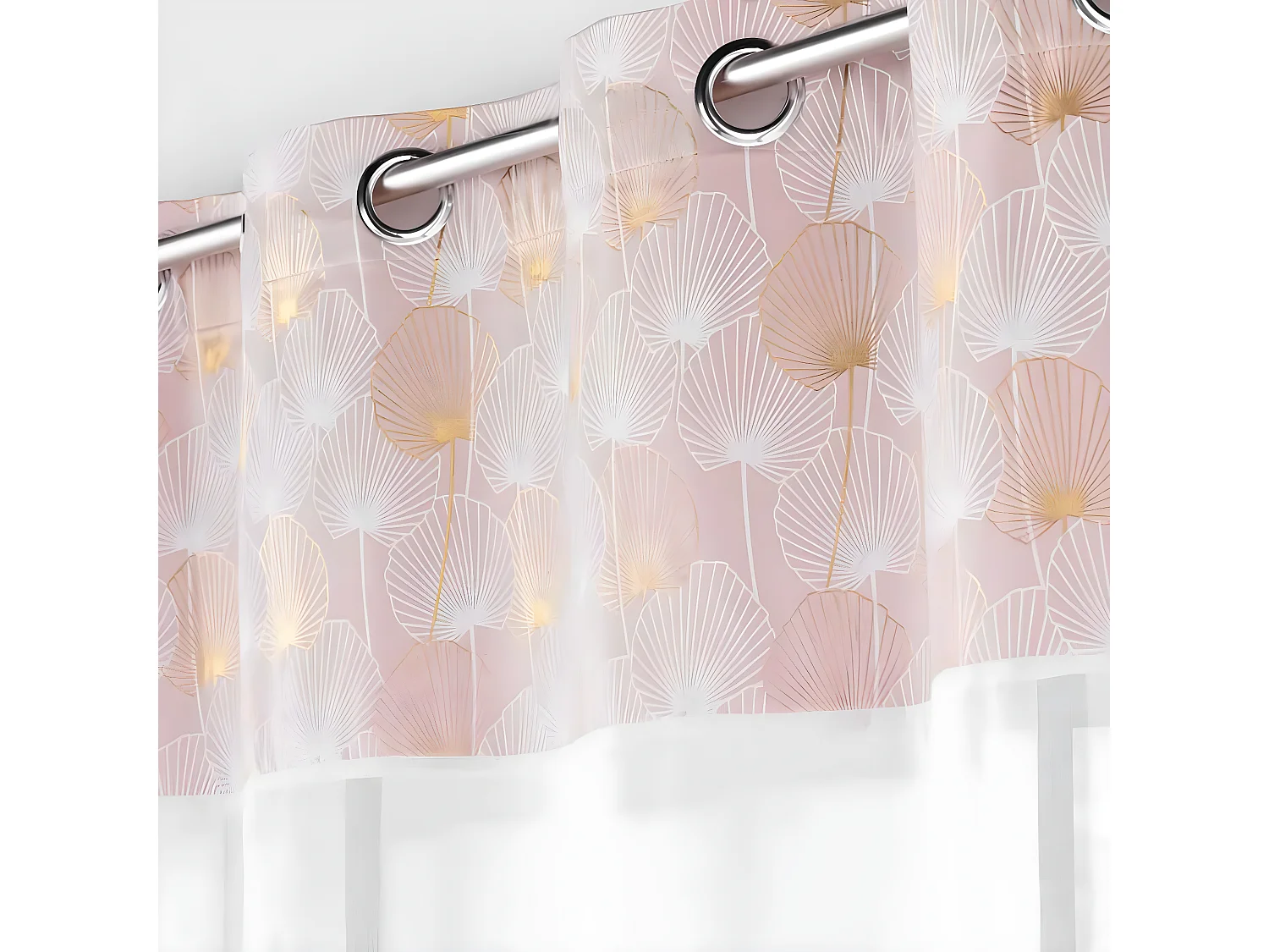 Rideau Voilage à Œillets "Clairine" 140x240cm Rose