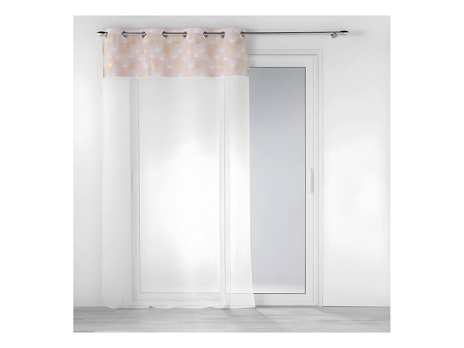 Rideau Voilage à Œillets "Clairine" 140x240cm Rose