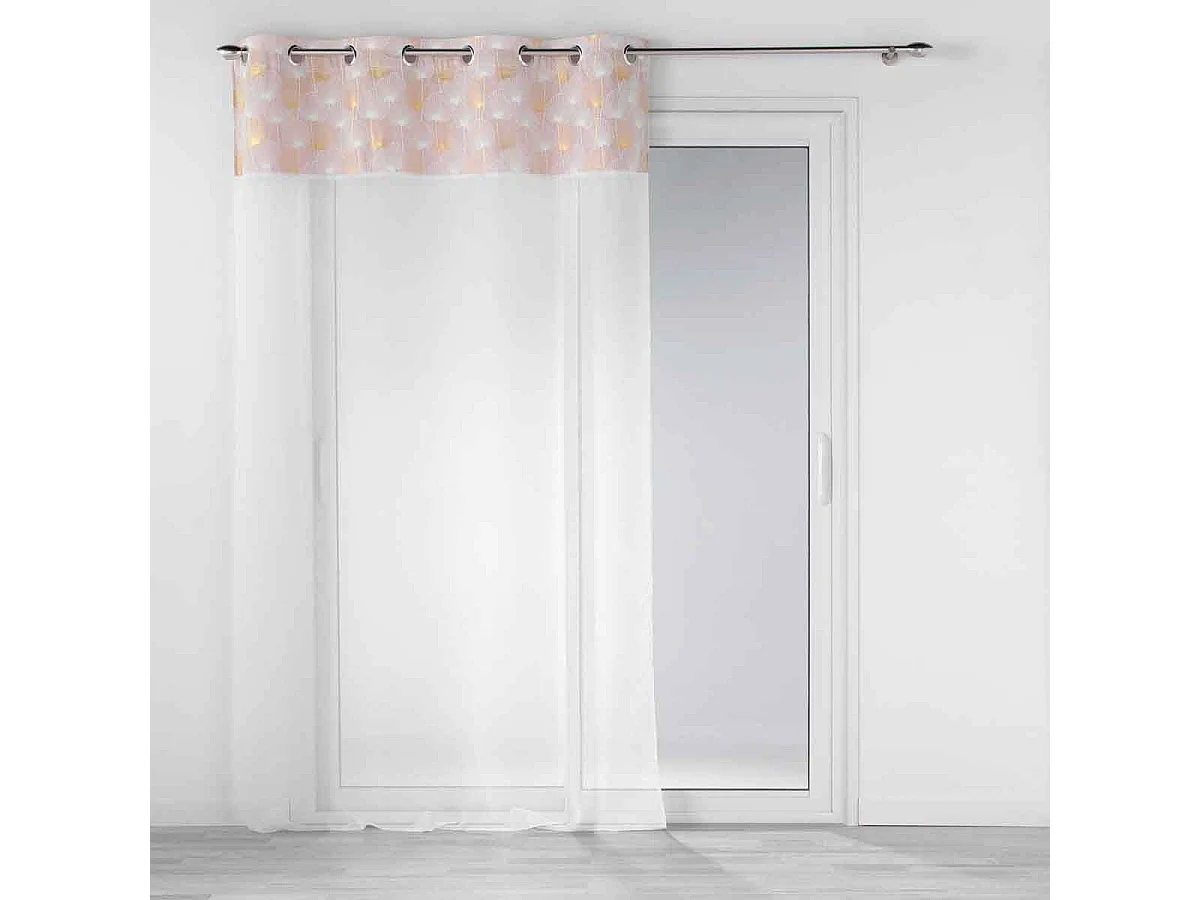 Rideau Voilage à Œillets "Clairine" 140x240cm Rose