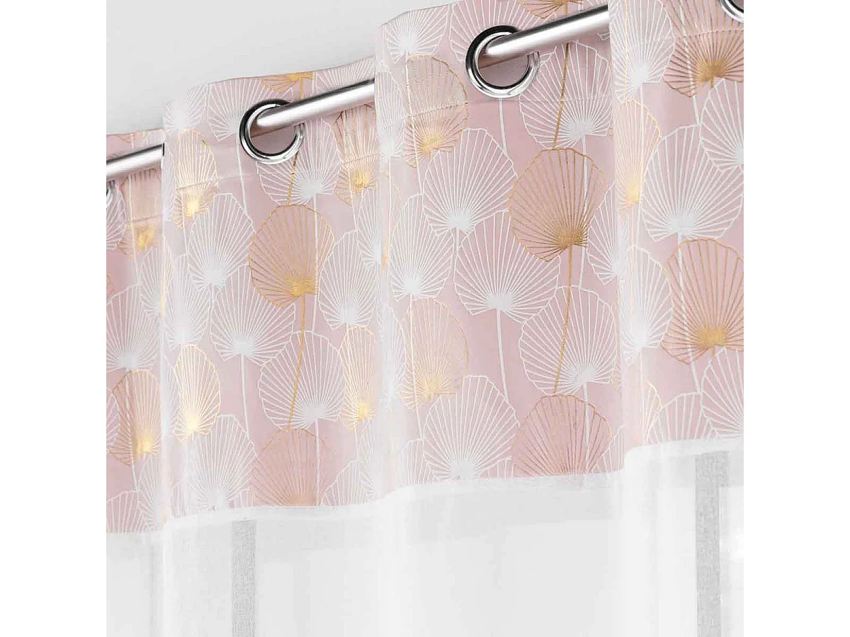 Rideau Voilage à Œillets "Clairine" 140x240cm Rose