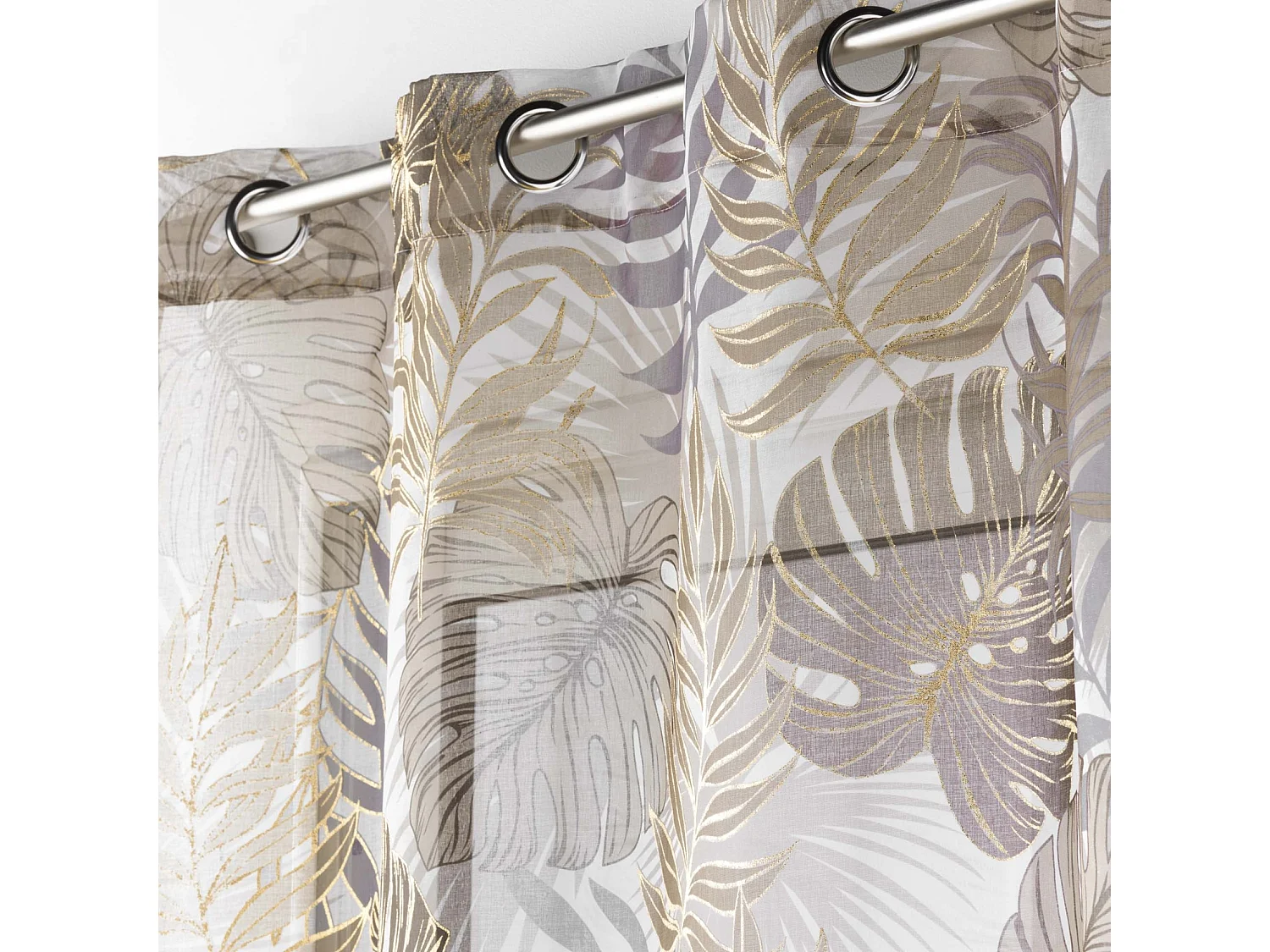 Rideau Voilage à Œillets "Mogador" 140x240cm Beige