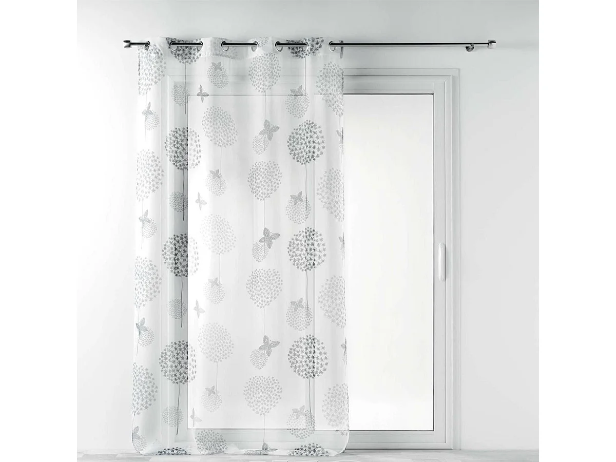 Rideau Voilage à Œillets "Baxo" 140x240cm Blanc