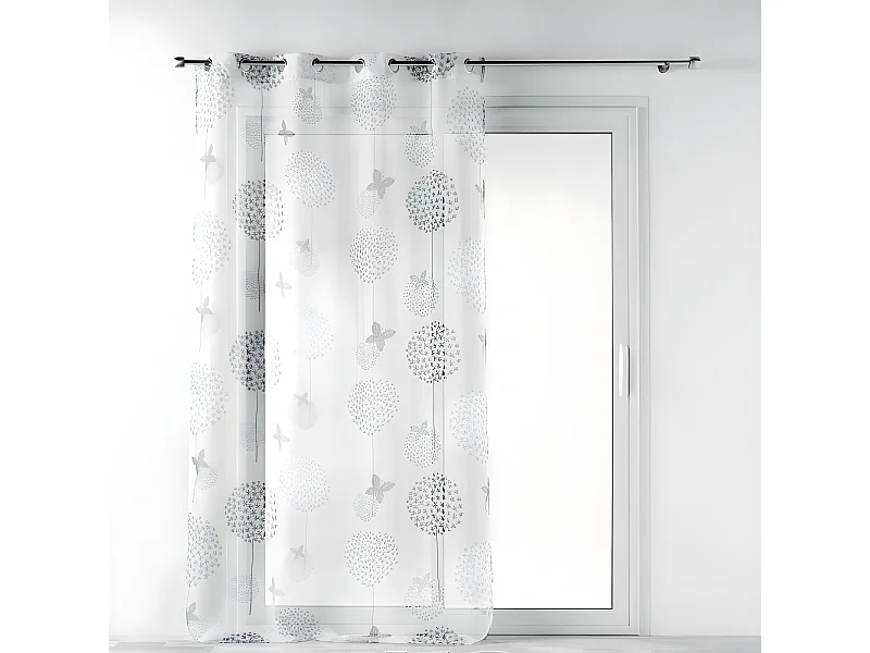 Rideau Voilage à Œillets "Baxo" 140x240cm Blanc