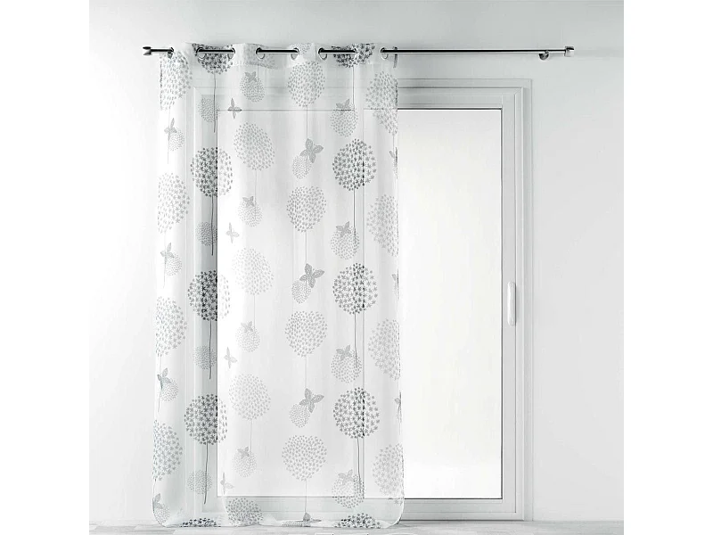 Rideau Voilage à Œillets "Baxo" 140x240cm Blanc