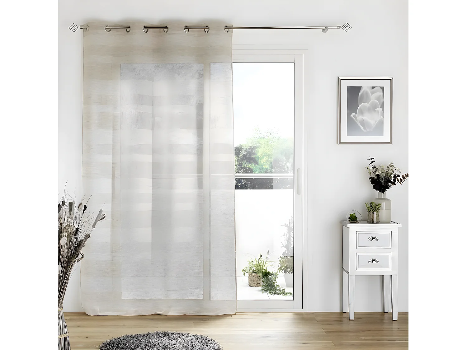 Rideau Voilage à Œillets "Palerma" 140x280cm Naturel