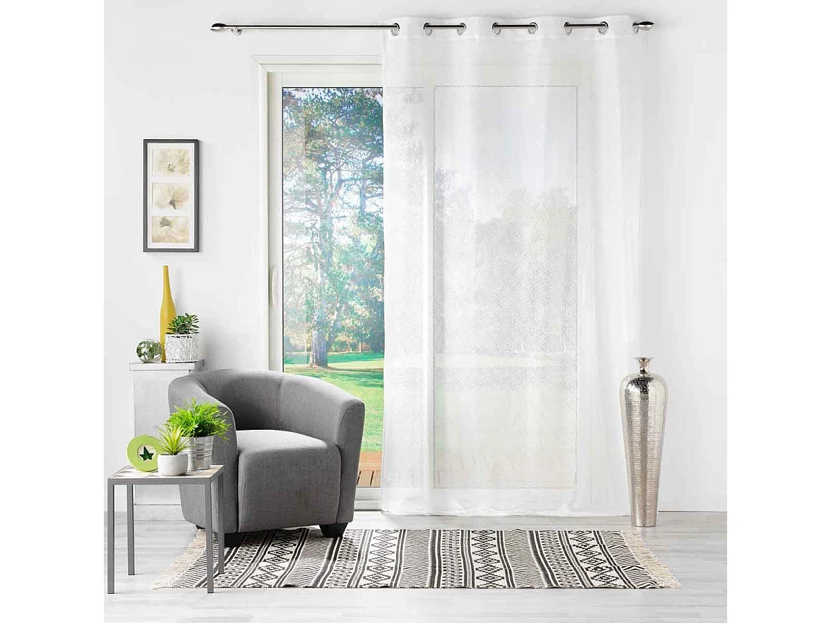 Rideau Voilage à Œillets "Castille" 140x240cm Blanc