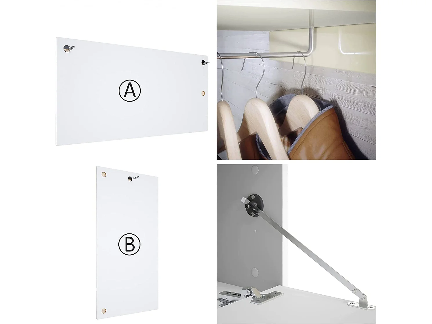 Vestiaire blanc mat et panneau graphique satiné (LxHxP) : 105 x 193 x 35