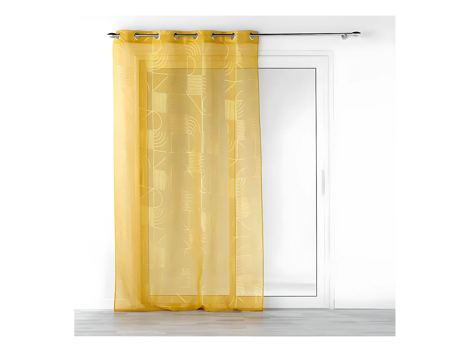 Rideau Voilage à Œillets "Lineor" 140x240cm Jaune