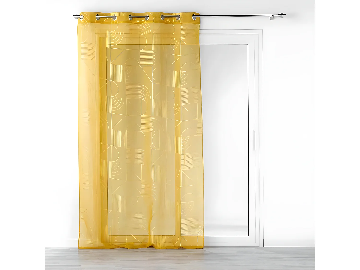 Rideau Voilage à Œillets "Lineor" 140x240cm Jaune