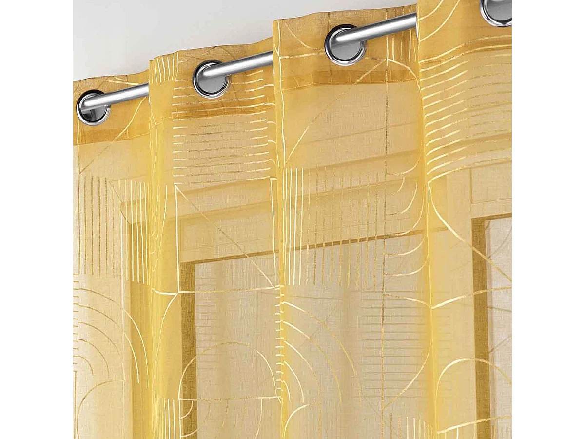Rideau Voilage à Œillets "Lineor" 140x240cm Jaune