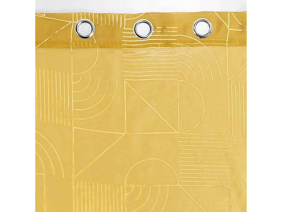 Rideau Voilage à Œillets "Lineor" 140x240cm Jaune