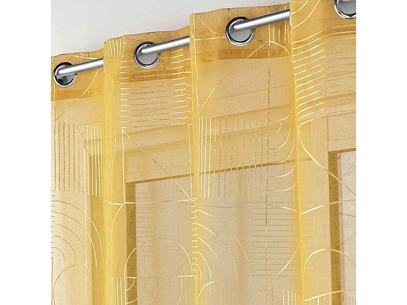 Rideau Voilage à Œillets "Lineor" 140x240cm Jaune