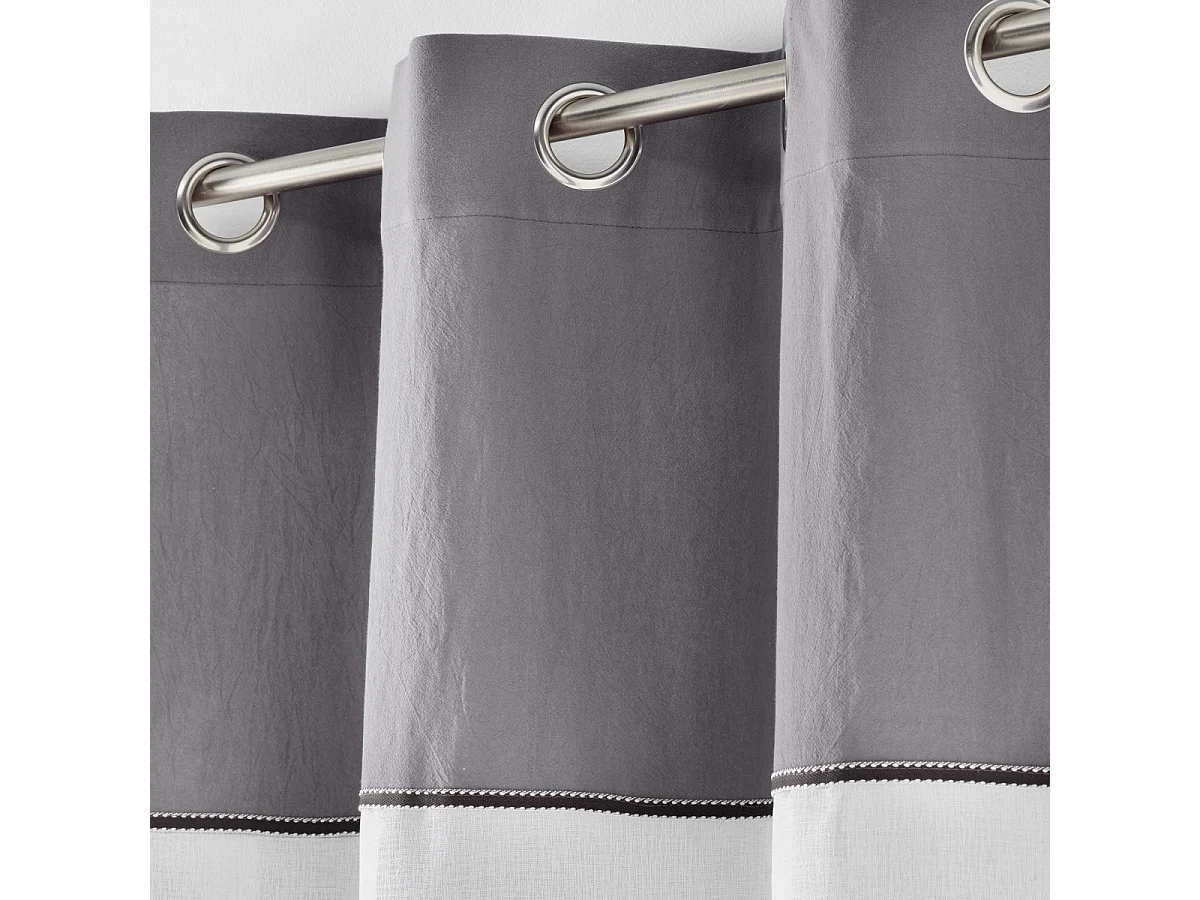 Rideau Voilage à Œillets "Jolibel" 137x240cm Gris