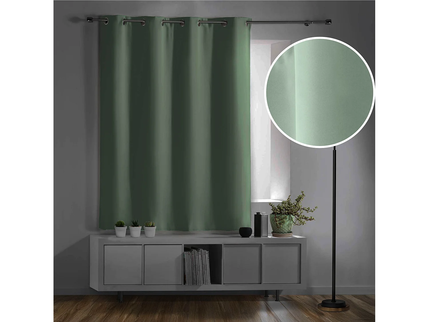 Rideau Occultant "Occult" 135x180cm Sauge