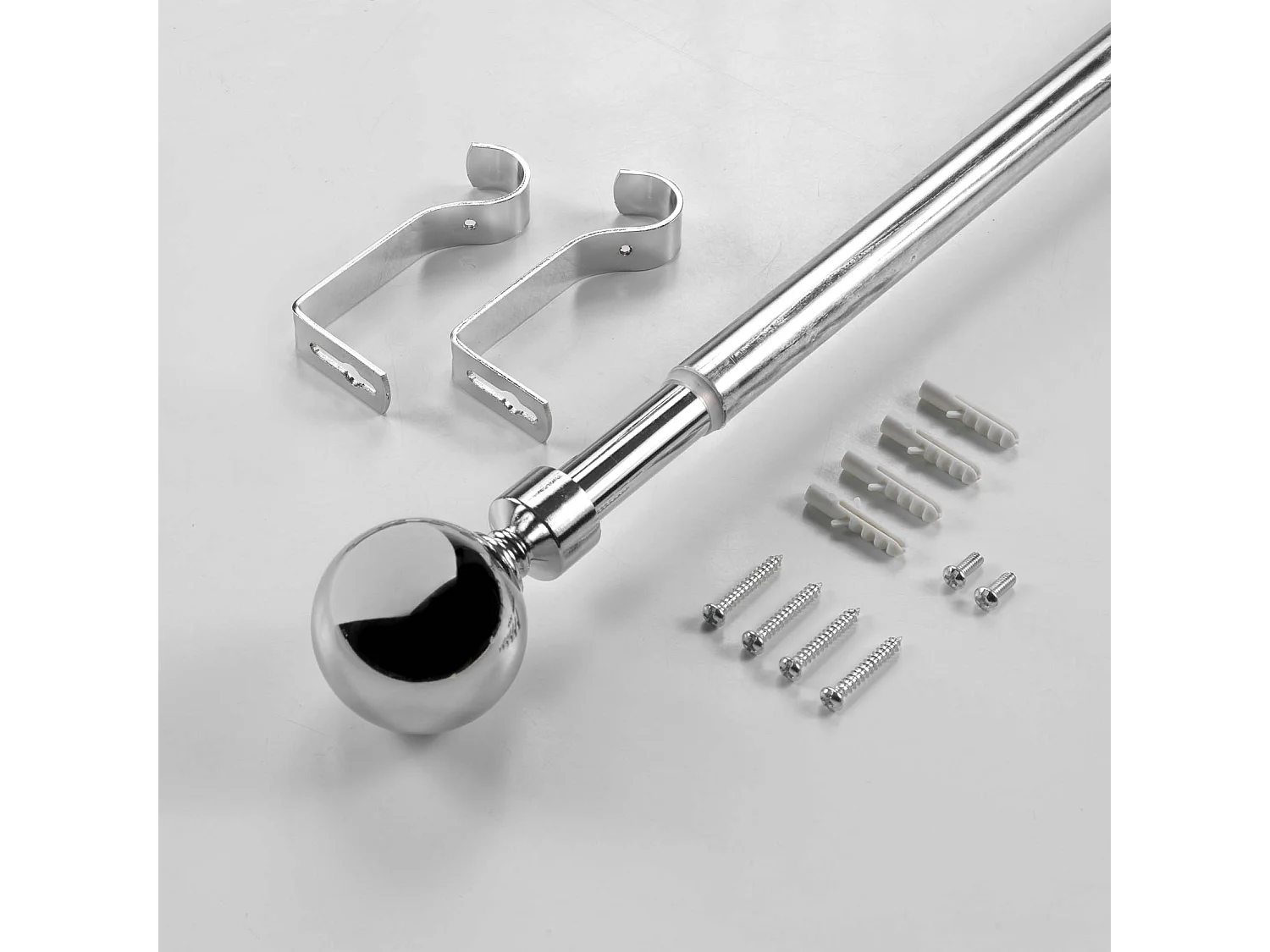 Kit Tringle Déco Extensible "Sphera" 120-210cm Chromé