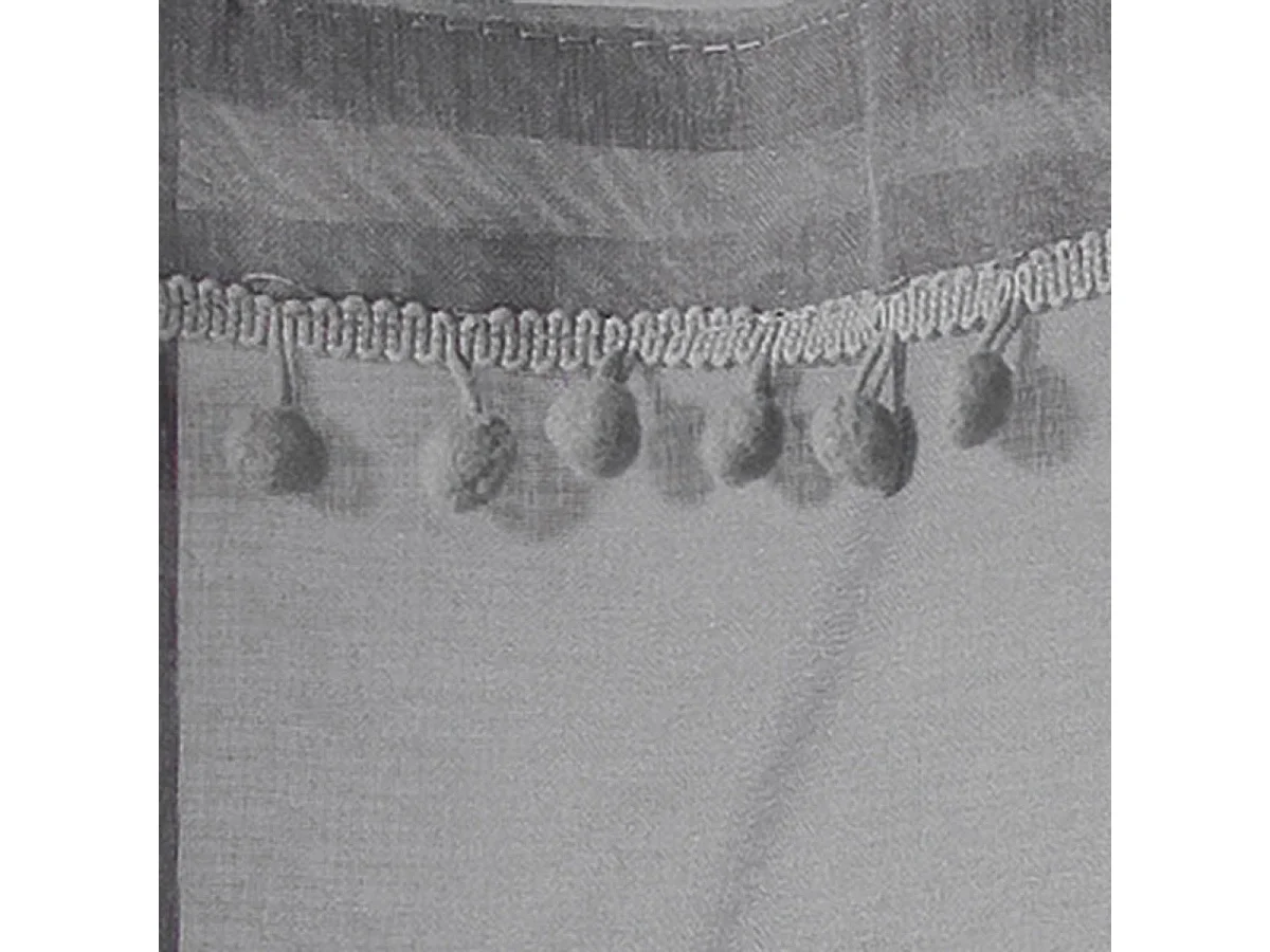 Paire de Voilages à Pompons "Poupette" 60x90cm Gris