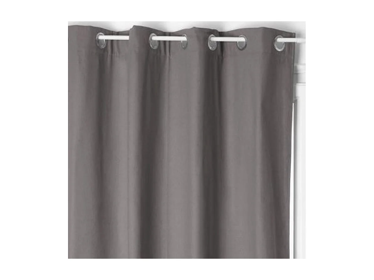 Rideau Isolant en Coton "Isa" 140x260cm Gris Foncé