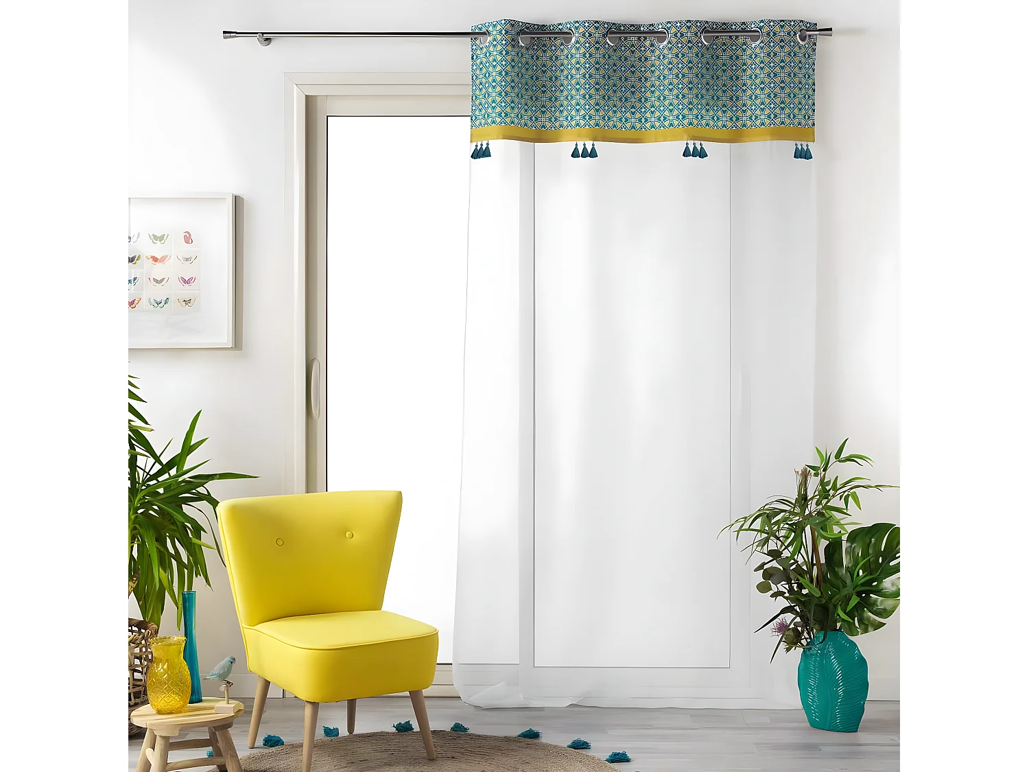 Rideau Voilage à Œillets "Callao" 140x240cm Bleu