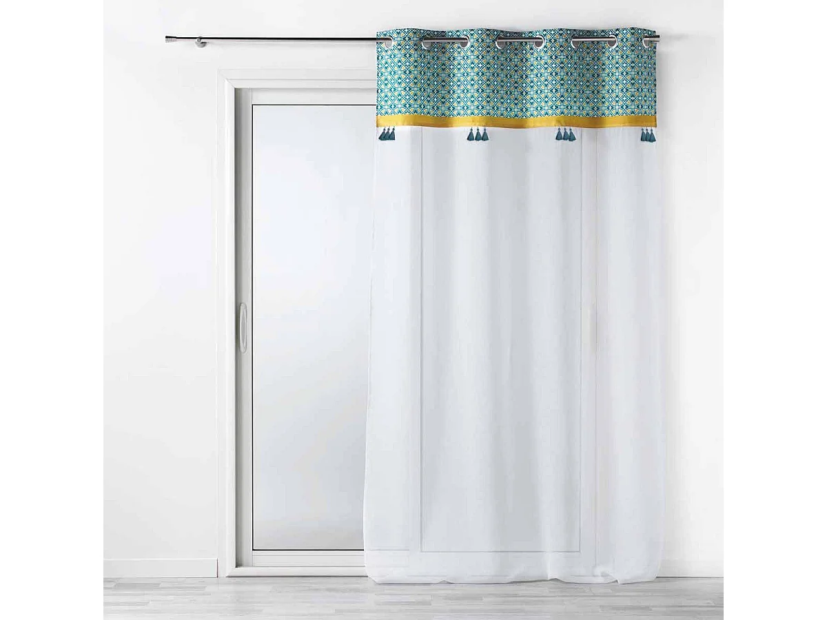 Rideau Voilage à Œillets "Callao" 140x240cm Bleu