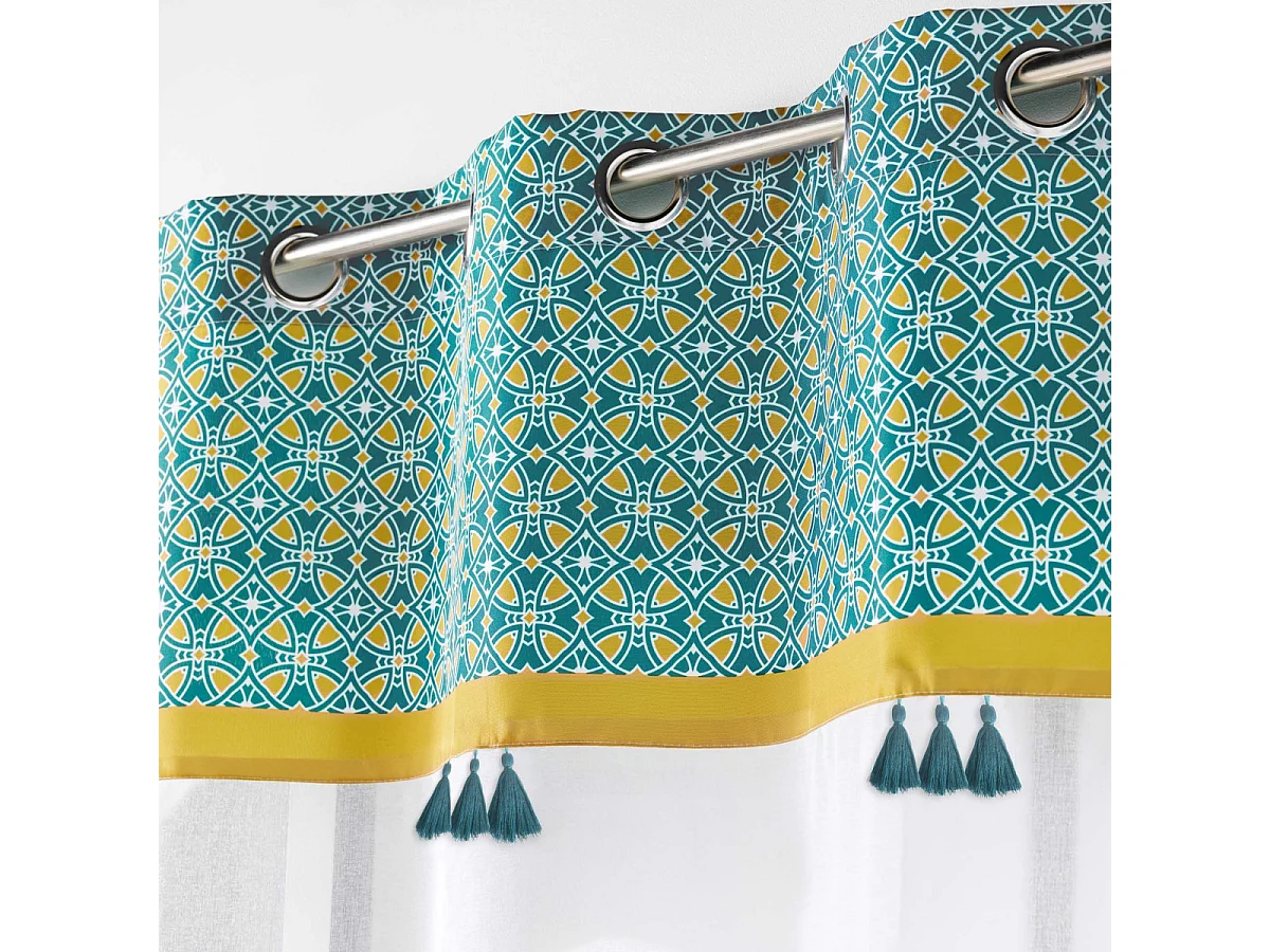 Rideau Voilage à Œillets "Callao" 140x240cm Bleu