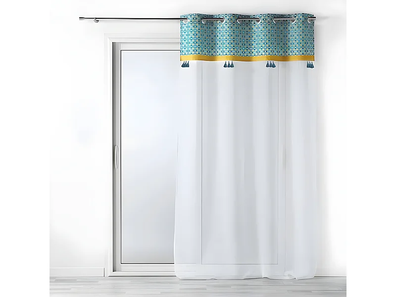 Rideau Voilage à Œillets "Callao" 140x240cm Bleu