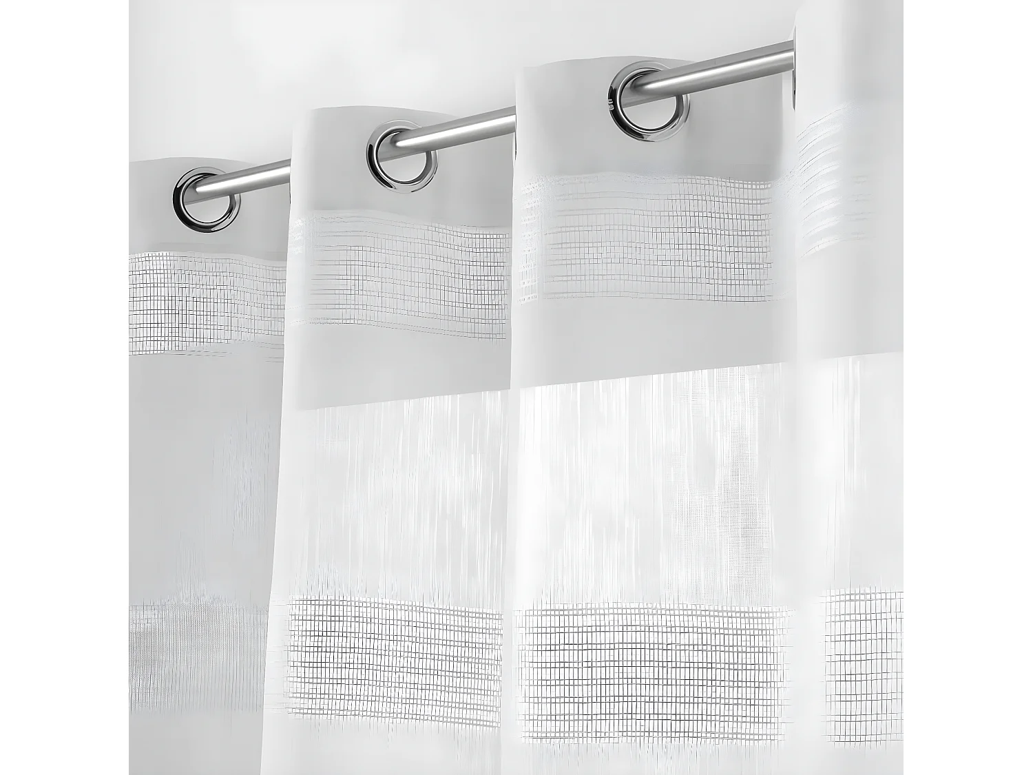 Rideau Voilage à Œillets "Ajourela" 140x240cm Blanc