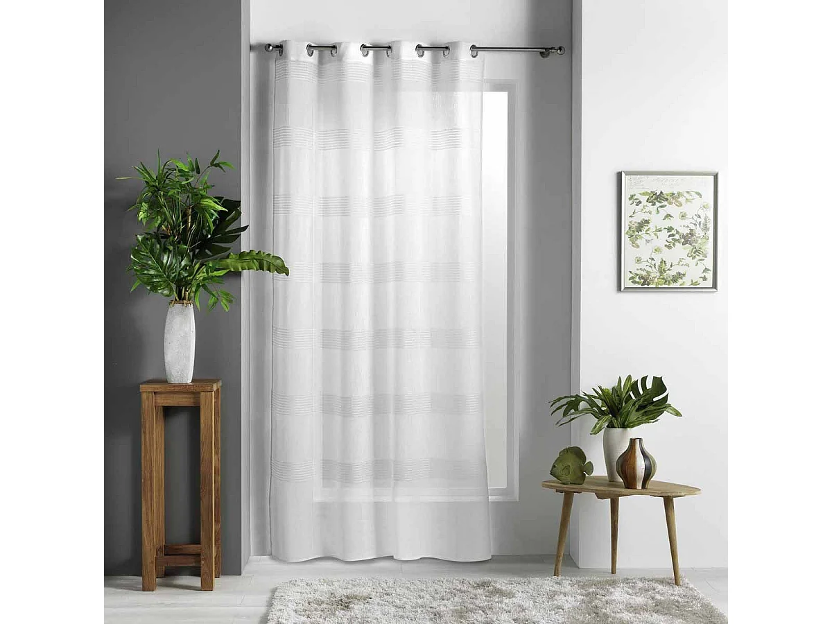 Rideau Voilage à Œillets "Ajourela" 140x240cm Blanc