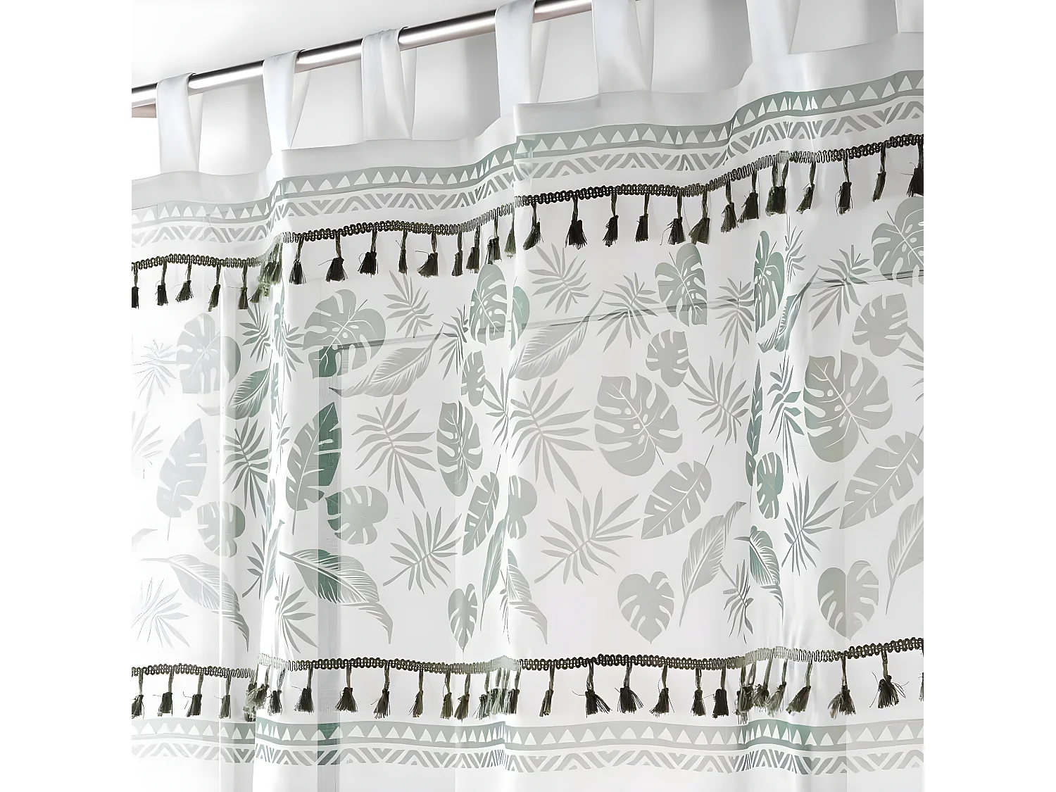 Rideau Voilage à Passants "Milagreen" 140x280cm Blanc
