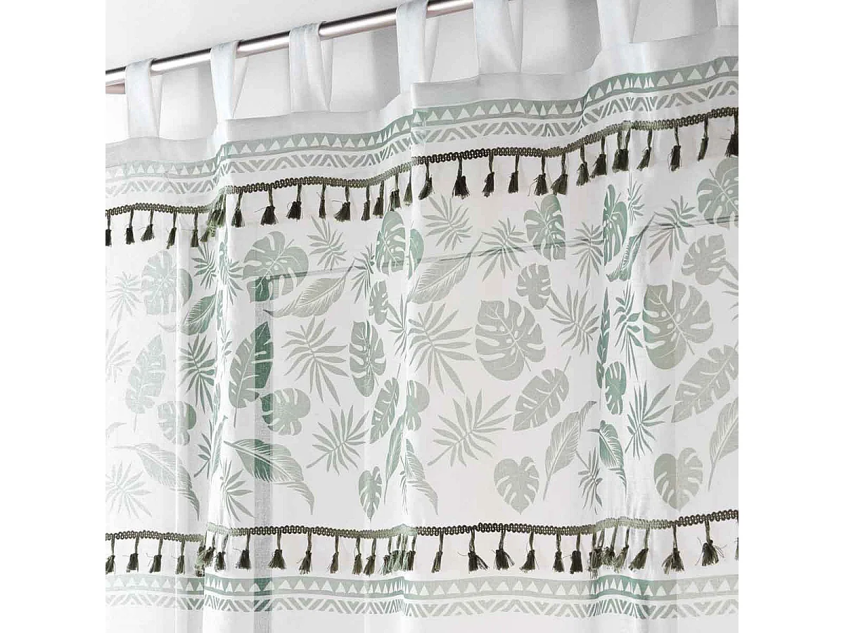 Rideau Voilage à Passants "Milagreen" 140x280cm Blanc
