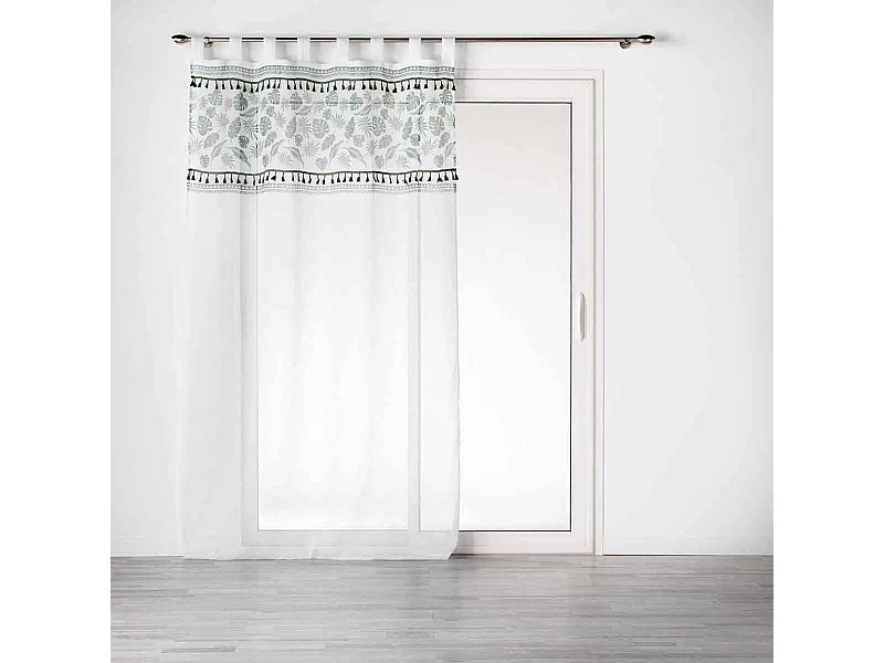 Rideau Voilage à Passants "Milagreen" 140x280cm Blanc