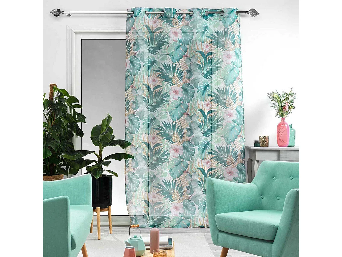 Rideau Voilage à Œillets "Kely" 140x240cm Blanc