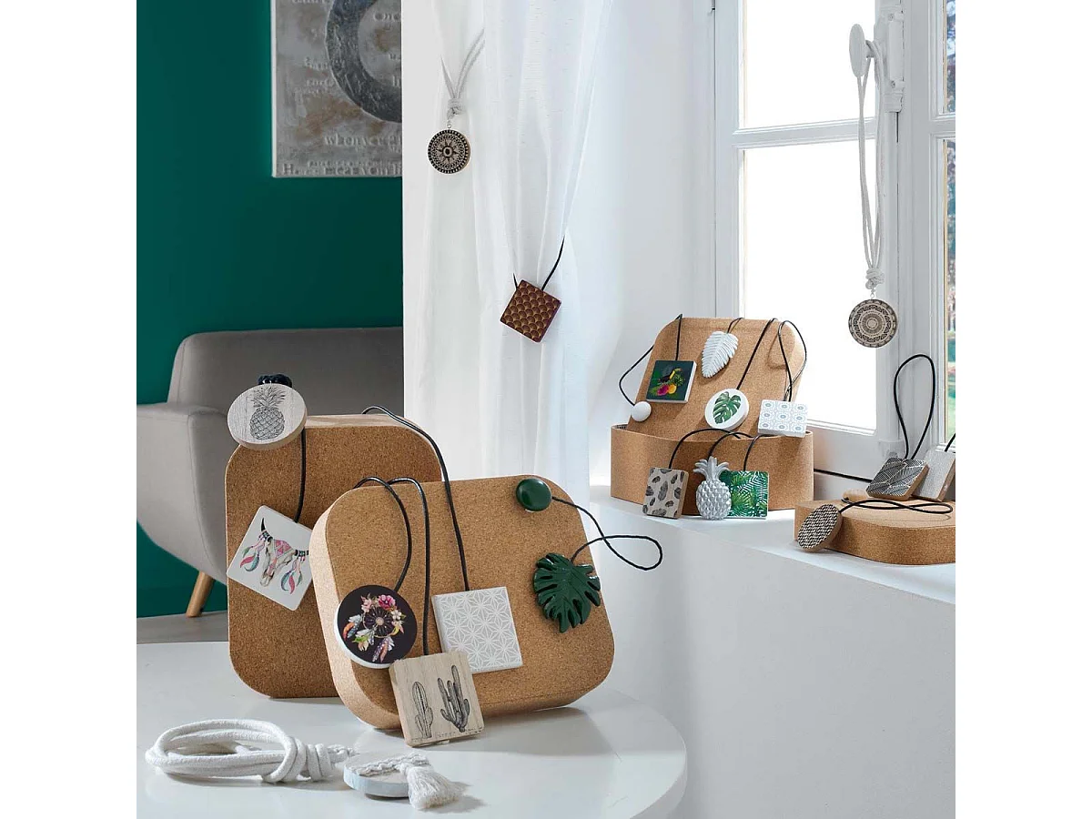 Embrasse de Rideau en Bois "Jedeo" 41cm Blanc