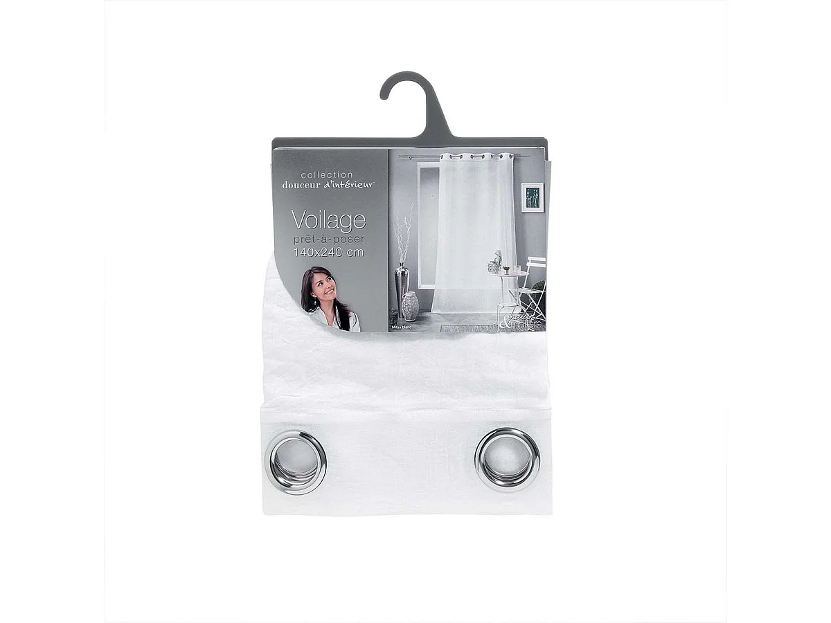 Rideau Voilage à Œillets "Mitsy" 140x240cm Blanc