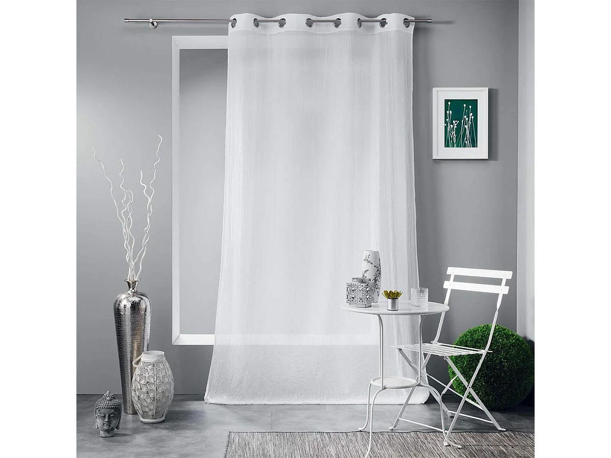 Rideau Voilage à Œillets "Mitsy" 140x240cm Blanc