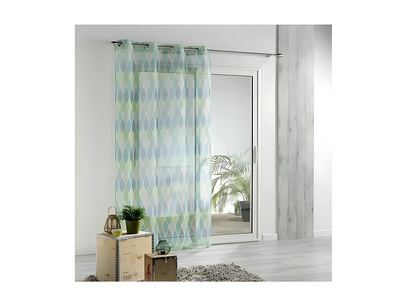 Rideau Voilage Imprimé "Winter" 140x240cm Vert