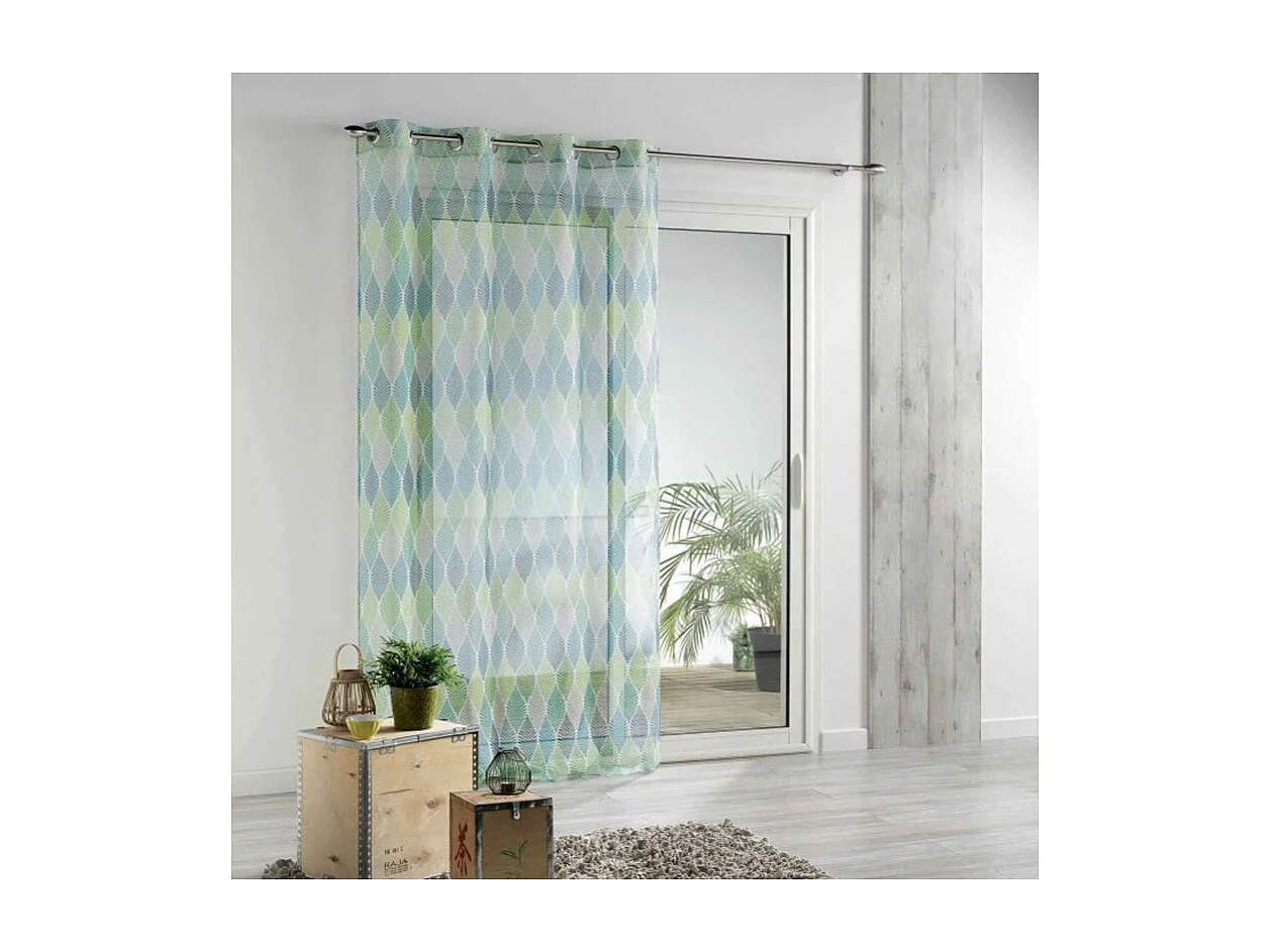 Rideau Voilage Imprimé "Winter" 140x240cm Vert