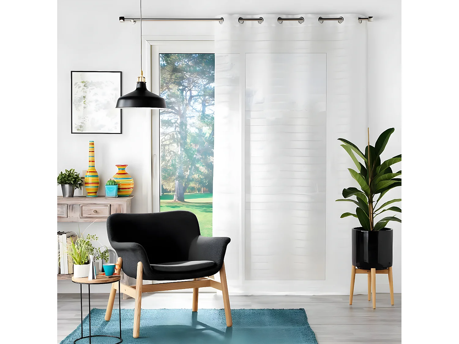 Rideau Voilage à Œillets "Samara" 135x280cm Blanc