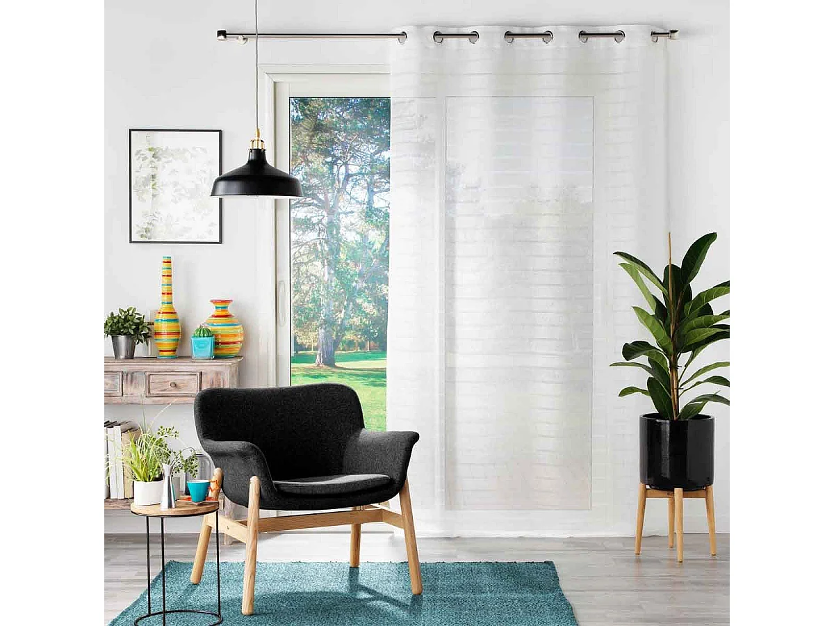 Rideau Voilage à Œillets "Samara" 135x280cm Blanc