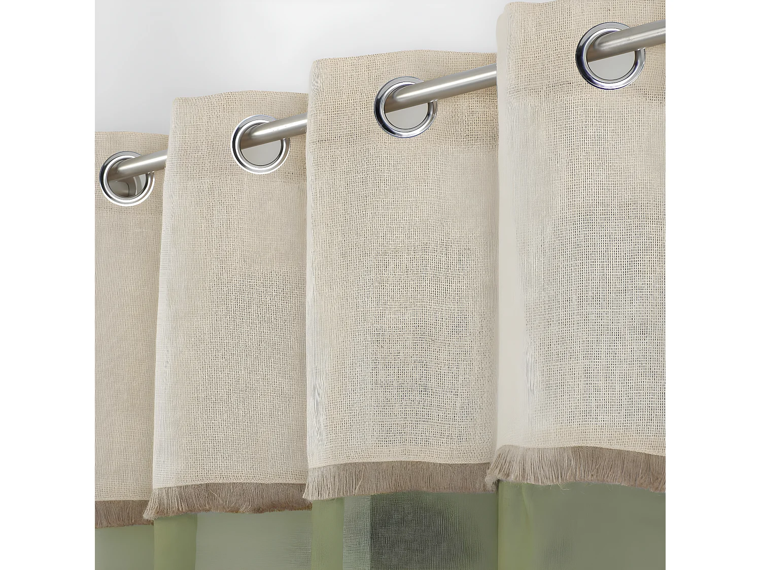 Rideau Voilage à Œillets "Greenybel" 140x240cm Vert