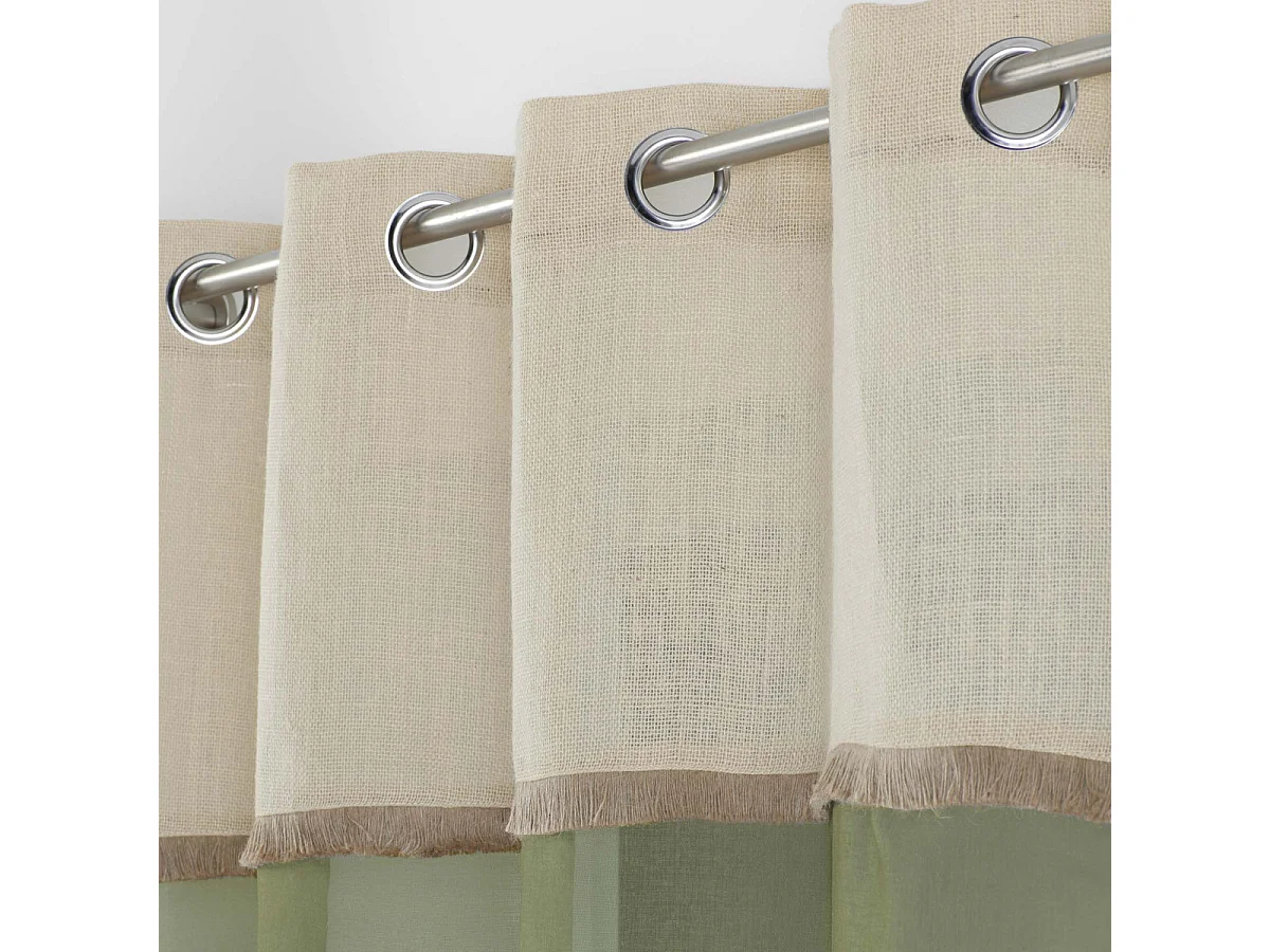 Rideau Voilage à Œillets "Greenybel" 140x240cm Vert