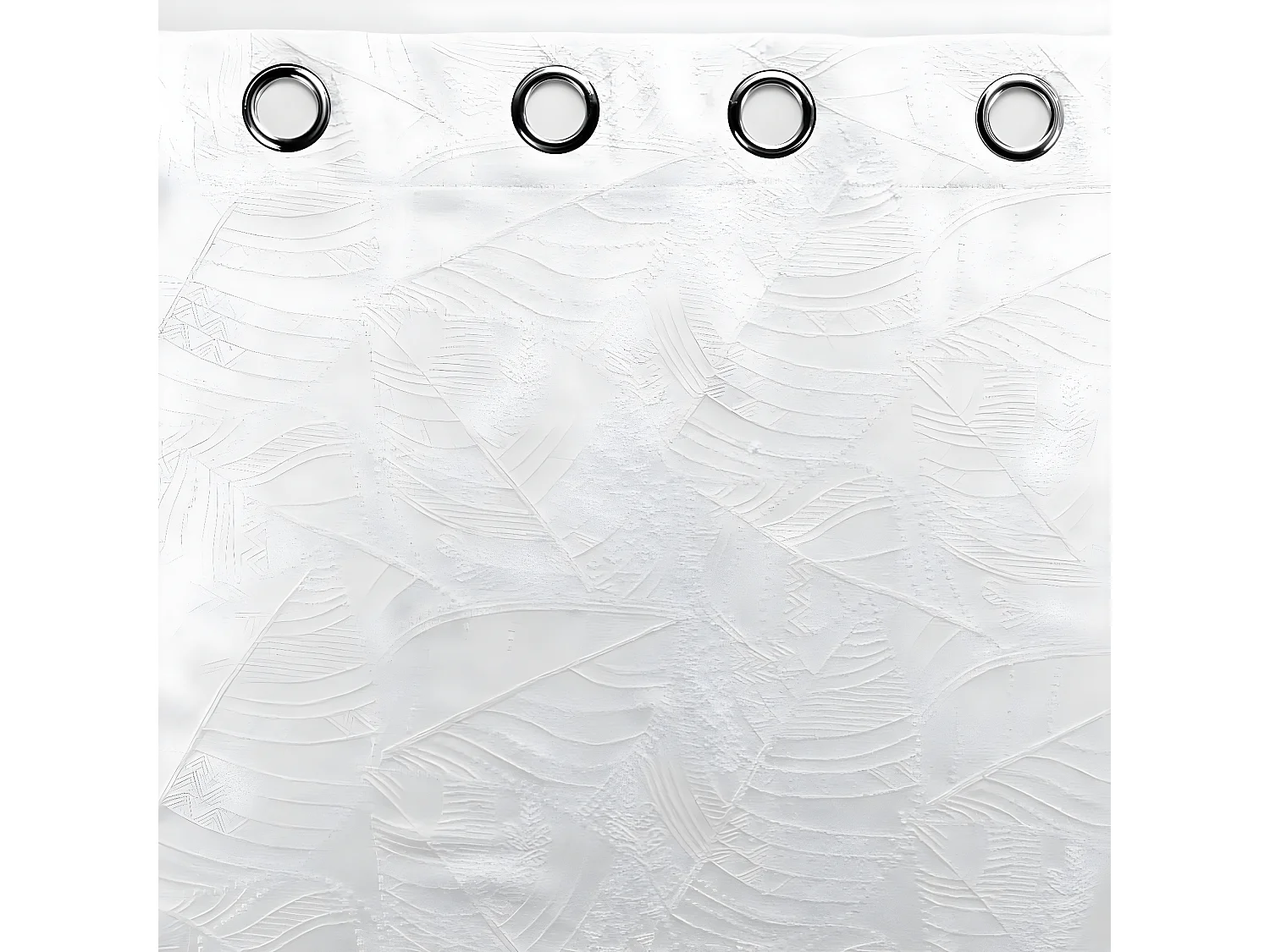 Rideau à Œillets Jacquard "Floriss" 140x260cm Blanc