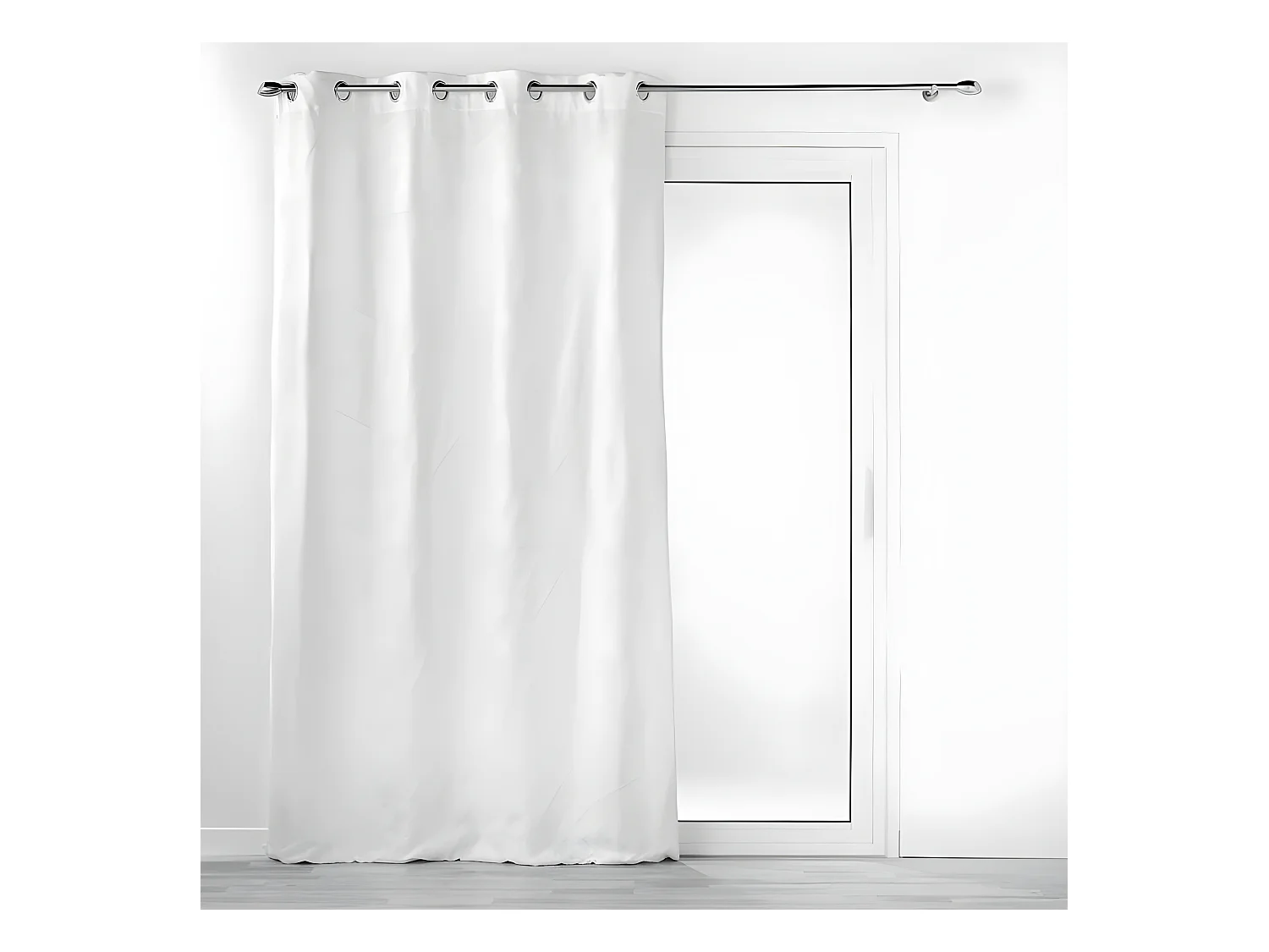 Rideau à Œillets Jacquard "Floriss" 140x260cm Blanc