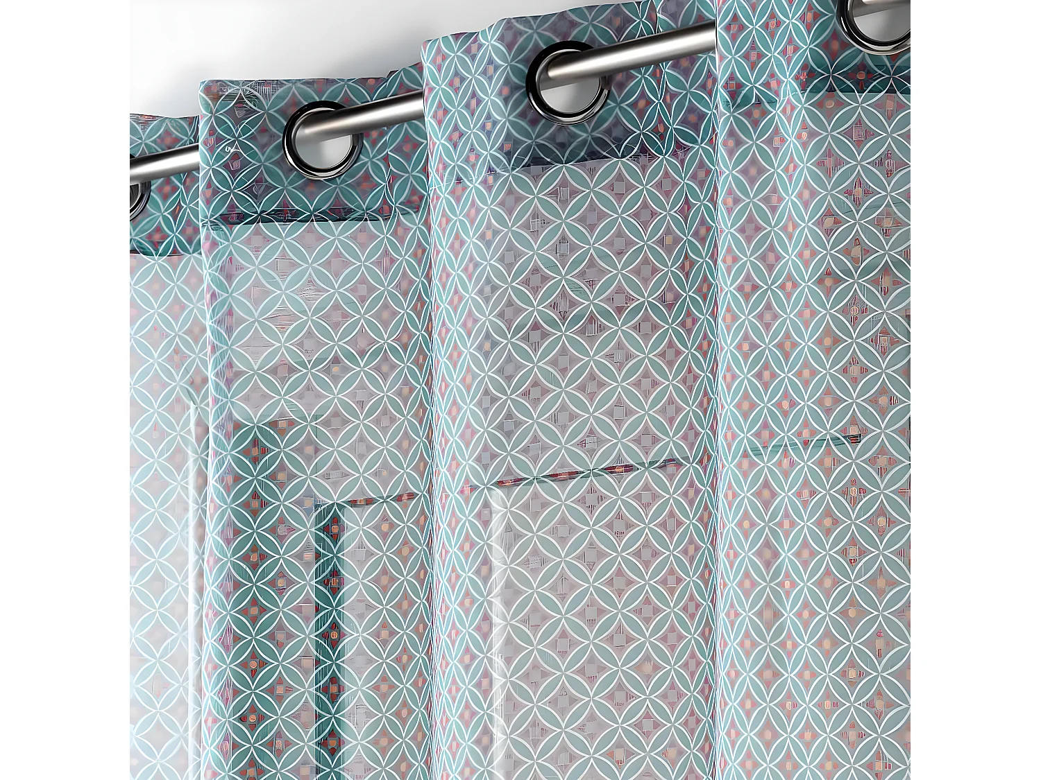 Rideau Voilage à Œillets "Havana" 140x240cm Menthe