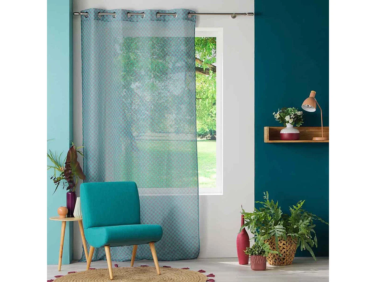 Rideau Voilage à Œillets "Havana" 140x240cm Menthe